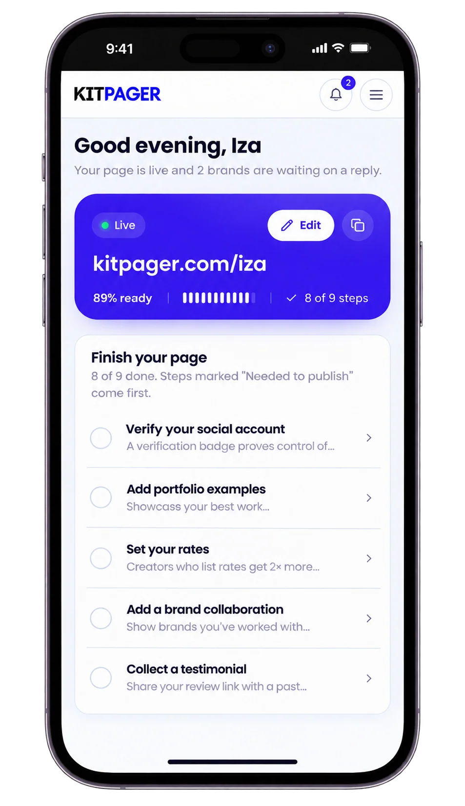 Kitpager workspace